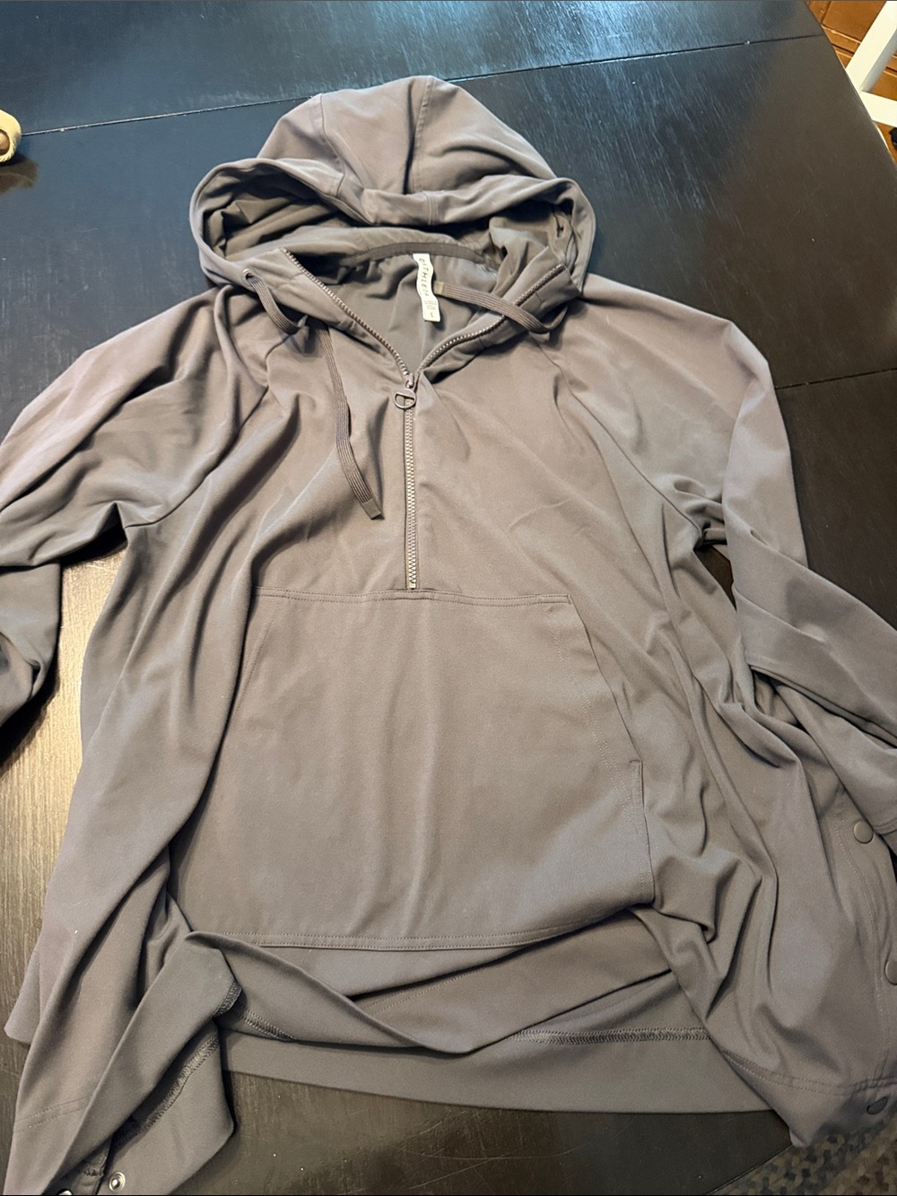 Athleta Half-Zip Hooded Pullover in Charcoal Gray